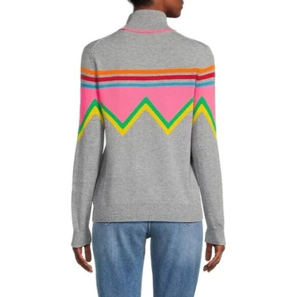 NEW Chinti and Parker Ski Slope Chevron Turtleneck Sweater GRAY SIZE S/AUTHENTIC - Picture 2 of 4